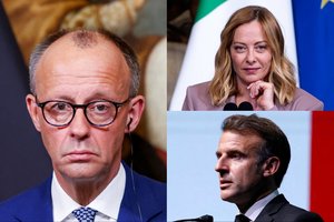 Konfliktas pačiu blogiausiu metu: susipykus E. Macronui ir G. Meloni – galvosūkis F. Merzui