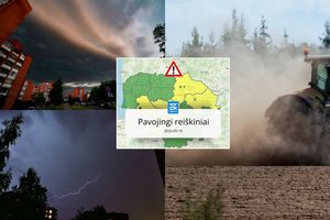 Lietuva suskaldyta į dvi dalis: vieniems siunčia perspėjimą dėl liūčių, kitiems – dėl gaisrų