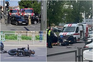 Kaune – skaudžiomis avarijomis paženklintas antradienio rytas: motociklininkui ranka lūžo dviejose vietose