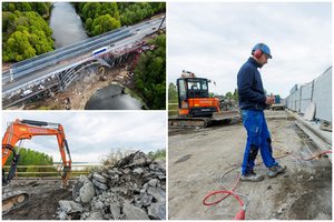 Blogiausio Lietuvoje tilto rekonstravimo darbai sparčiai juda į priekį: netrukus planuojama pradėti statyti naują tiltą