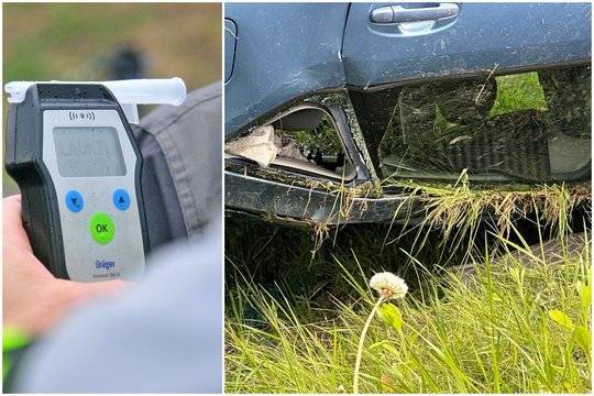 Girtas vairuotojas Alytaus rajone apvertė BMW – nukentėjo pats ir du girti keleiviai