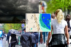 Lietuvą padalins į dvi dalis: vienur šniokš stiprios liūtys, kitur dar lepins saulė