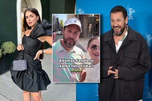 Garsus Holivudo aktorius A. Sandleris prabilo lietuviškai: išmokė Los Andžele gyvenanti lietuvė