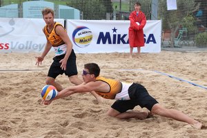 Paplūdimio tinklininkai A. Rumševičius ir K. Palubinskas Šveicarijoje taikėsi į aukščiausias vietas