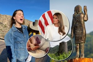 Žvaigždžių savaitėje – pavogta Melanios Trump statula ir dvynukų susilaukusi Amber Heard 