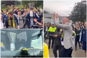 Eurolygos čempioną „Fenerbahce“ namie pasitiko šimtai sirgalių, Šaras bičiuliavosi su aistruoliais, bet pagrindinė ceremonija – antradienį