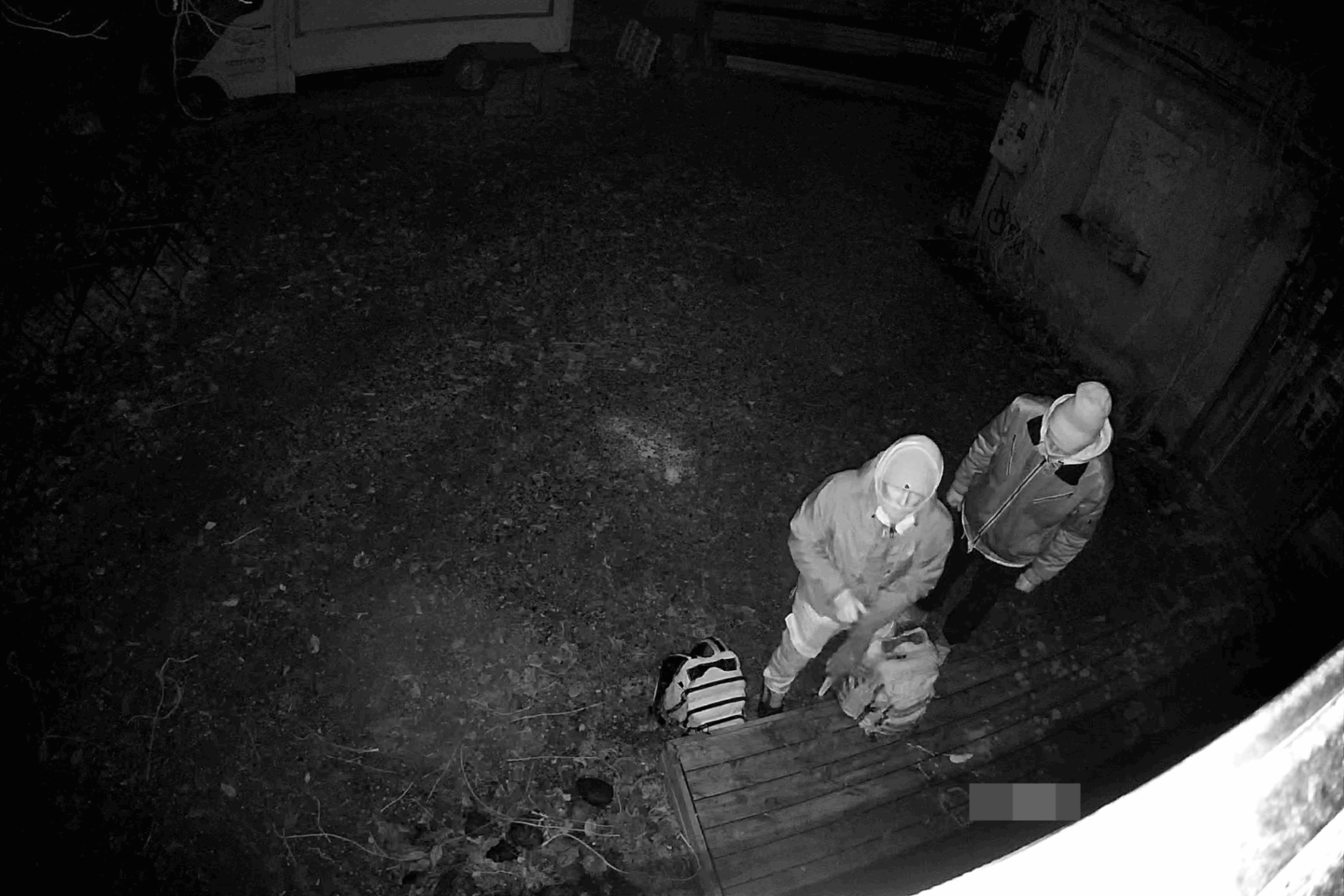 Jaunieji neonaciai teplioja sieną.<br> Kauno apskrities VPK nuotr.