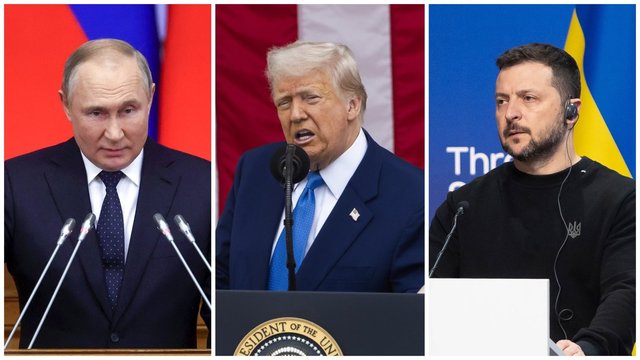 V. Zelenskiui pasiūlius trišalį susitikimą su D. Trumpu ir V. Putinu – Kremliaus reakcija