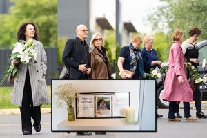 Ašaros ir balti gėlių žiedai: Kaune atsisveikinama su mirusiu Joanos Bartaškienės vyru Albinu