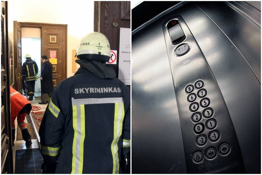 Bute Marijampolėje užsidegus skalbimo mašinai, iš namo išvesta moteris su vaiku