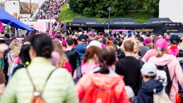 Minint šaltibarščių festivalį Vilnius nusidažė rožine spalva: suplūdo minios žmonių 