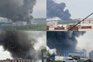 Rusijoje – dar vienas didelis gaisras: Sankt Peterburge liepsnoja dažų gamykla