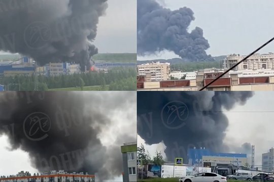 Rusijoje – dar vienas didelis gaisras: Sankt Peterburge liepsnoja dažų gamykla