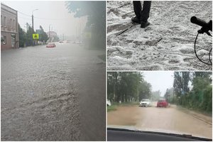 Audra Lenkijoje pavertė kelius upėmis, krito kruša: sinoptikų įspėjimas – ir Lietuvai