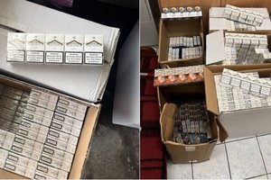Vilkaviškiečio garaže pasieniečiai rado beveik 2 tūkst. pakelių nelegalių cigarečių