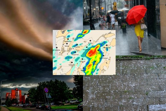 Įspėja: ateinančią parą pliaups smarkūs lietūs, vienoje Lietuvos dalyje numatoma kruša
