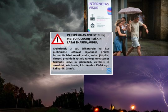 Skubus tarnybų įspėjimas: artėja labai smarki audra, kils škvalas