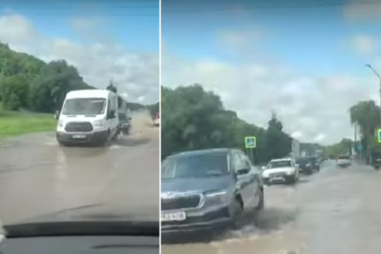 Dėl miližinškos balos Kaune, link Lapių, formuojasi didelė spūstis