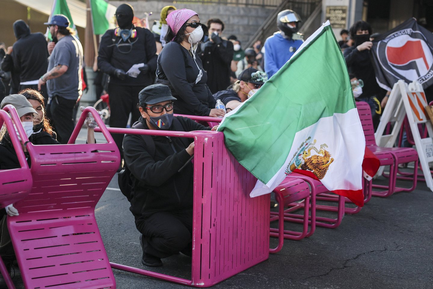 Protestai Los Andžele.<br>EPA-ELTA nuotr.