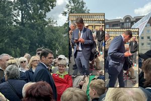 Proteste pasirodžiusį R. Žemaitaitį apsupo minia: skriejo riebūs įžeidimai, įsiutęs vyras bandė pargriauti