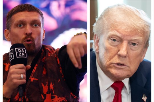 Ukrainietis O. Usykas nepagailėjo spjūvių D. Trumpui ir galiausiai metė jam karingą pasiūlymą