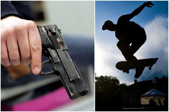 Girtas vilnietis pistoletu grasino riedlentėmis važinėjantiems vaikams