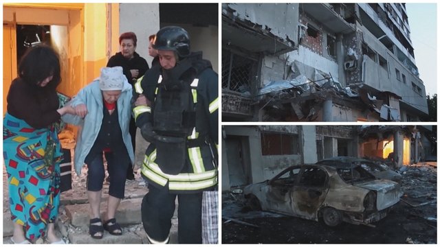 Rusijos dronai vėl atakavo Charkivą: gyventojų turtas skendo liepsnose ir virto griuvėsiais