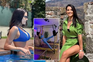 Š. Jasikevičiaus žmona A. Douka parodė, kaip prižiūri nepriekaištingą figūrą: prakaitą liejo sporto salėje