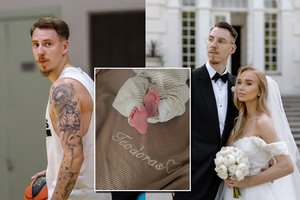 Po skaudžios netekties – džiugi žinia: krepšininkas A. Kulboka su žmona sūpuoja dar vieną sūnų