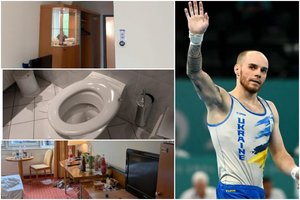 Ukrainos gimnastai Europos čempionato metu nusiaubė savo kambarį – privėmė, sulaužė klozetą, paliko krūvą šiukšlių
