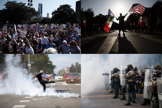 JAV karinio parado akivaizdoje – protestai prieš D. Trumpą: apkaltino diktatorišku elgesiu
