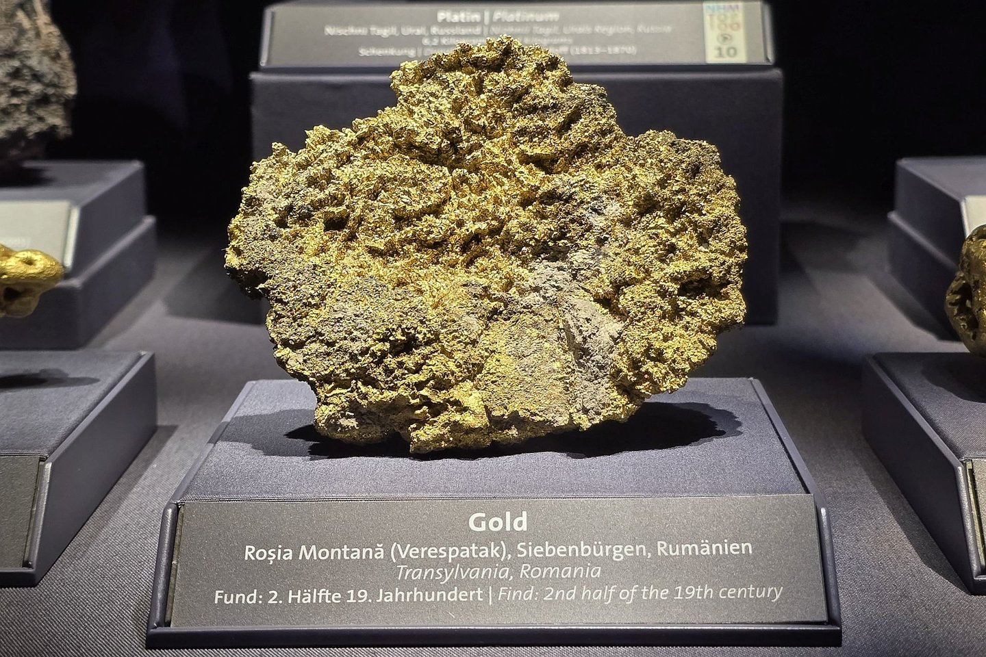 Aukso ekspozicija Vienos Gamtos istorijos muziejuje.<br> A. Rutkausko nuotr.