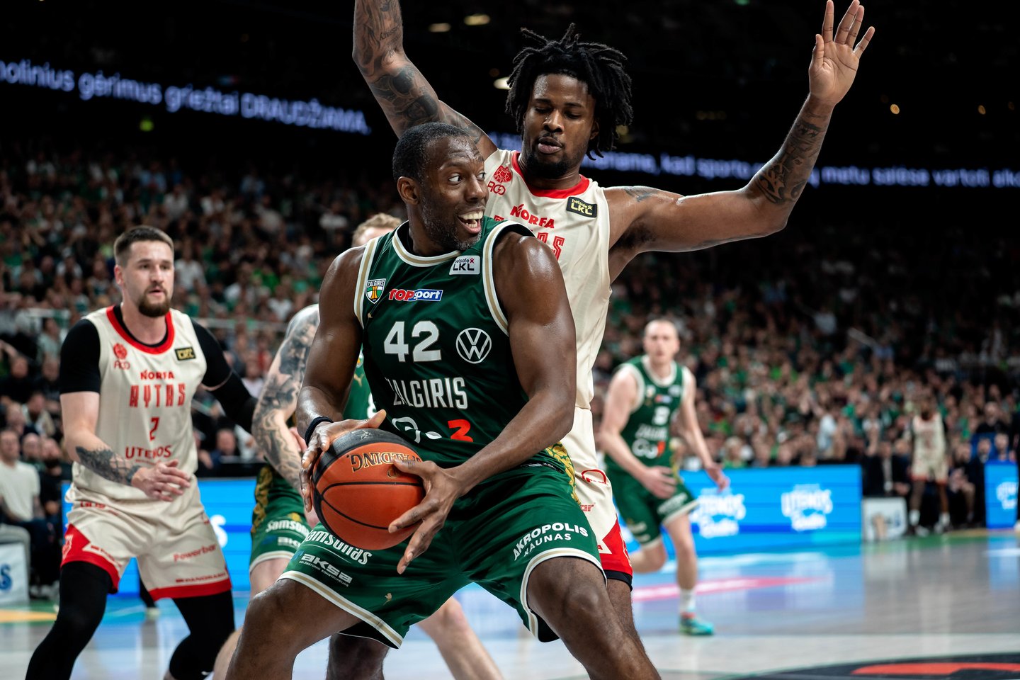 Kauno „Žalgirio“ ir VIlniaus „Ryto“ LKL finalo trečiosios rungtynės.<br>G. Bitvinsko nuotr.