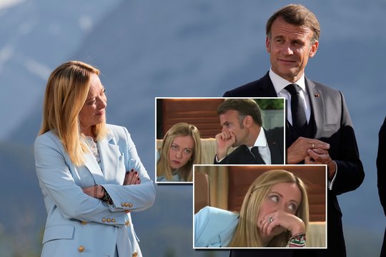 E. Macrono elgesys – vėl dėmesio centre: šįsyk internautai ūžia dėl nejaukaus momento su G. Meloni