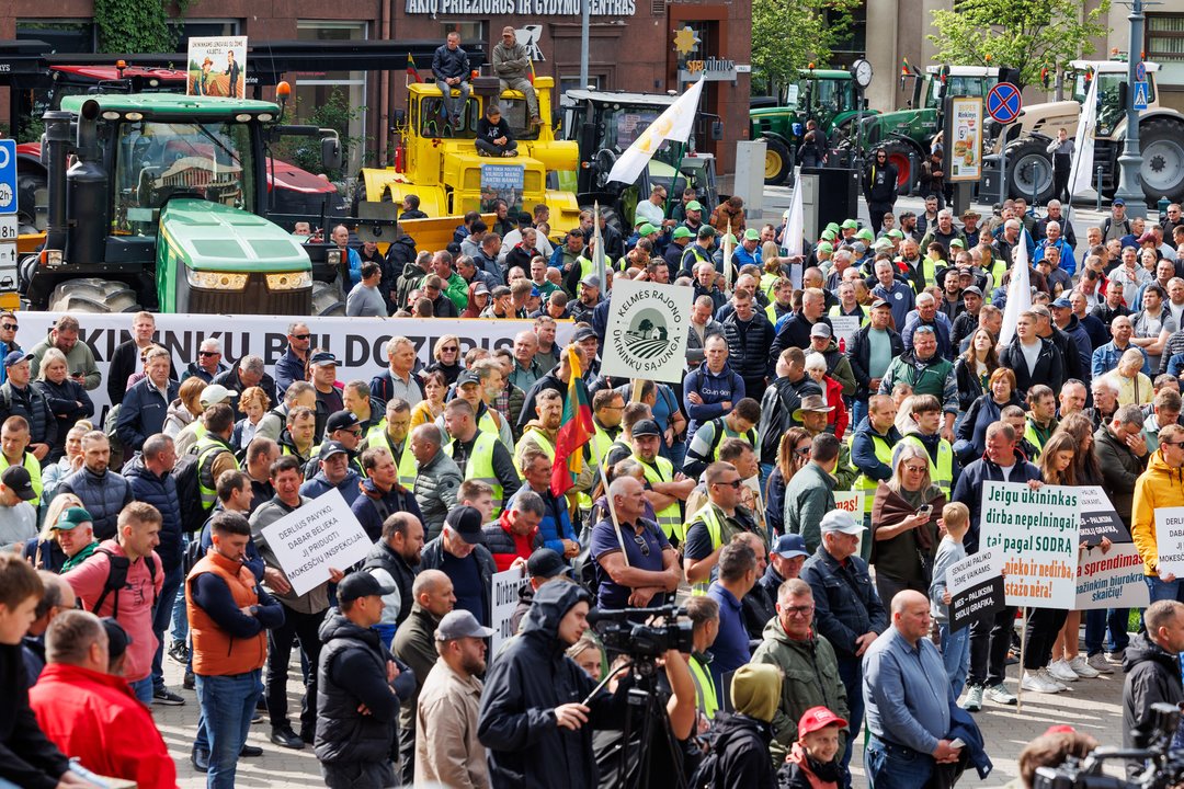 Ūkininkų protestas Vilniuje.<br> T.Bauro nuotr.
