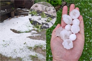 Per Lietuvą slenka audros debesys – pliaupia liūtys, krito kruša: „Ledukus gali rankomis semti“