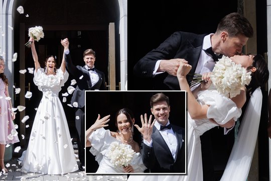 Vilniaus širdyje susituokė olimpietis Mantas Strolia ir rinkodaros specialistė Karina Augucevičiūtė