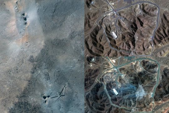 Palydovinėse nuotraukose – JAV smūgio Iranui pasekmės: atsivėrė krateriai