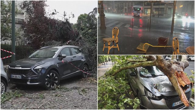 Prancūzija skaičiuoja nuostolius: parodė, kaip atrodo audros nusiaubtos gatvės