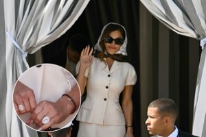 Prieš šimtmečio vestuves J. Bezoso išrinktoji L. Sánchez paliko viešbutį ir pasirodė viešumoje