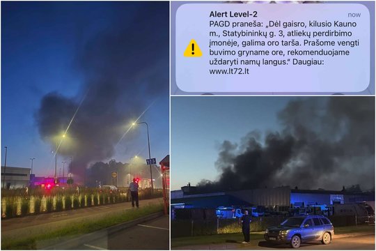 Aiškėja daugiau detalių apie didelį gaisrą Kaune: liepsnos įsiplieskė „Kauno švaros“ teritorijoje, jas malšino 8 autocisternos