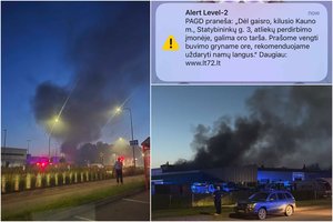 Aiškėja daugiau detalių apie didelį gaisrą Kaune: liepsnos įsiplieskė „Kauno švaros“ teritorijoje, jas malšino 8 autocisternos