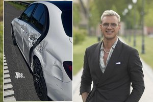 Dainininkas Lukas Karalius pakliuvo į šiurpą keliančią avariją: sulamdyta visa vairuotojo pusė