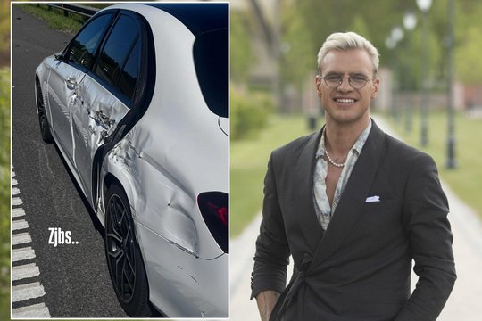 Dainininkas Lukas Karalius pakliuvo į šiurpą keliančią avariją: sulamdyta visa vairuotojo pusė