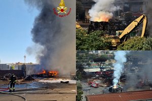 Nelaimė Italijoje: Romos degalinėje nugriaudėjo milžiniškas sprogimas, yra sužeistųjų