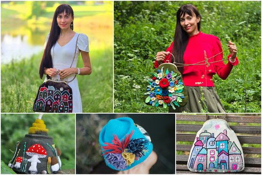 Kaunietės Jūratės rankdarbiai – kaip iš pasakos: nameliai ant rankinių „išbūrė“ nuosavą namą