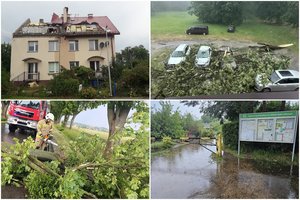 Lenkiją vėl talžė negailestinga stichija: nuplėšyti stogai, išvartyti medžiai ir upėmis virtusios gatvės
