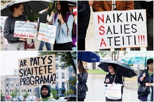 Į mitingą atėjusiai R. Popovienei – nepatogūs klausimai apie emigraciją ir būsimos mokytojos nuoskauda