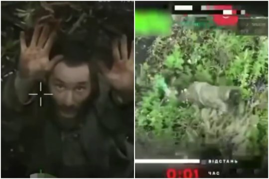 Ukrainos karių vaizdo įraše – sučiuptas okupantų karininkas