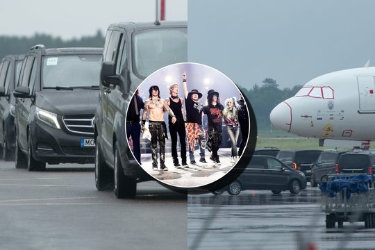 Koncertui besiruošiantys „Guns N’ Roses“ jau Lietuvoje: kadruose – jų atvykimas